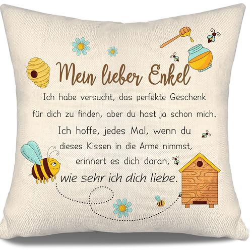 Aosumin Mein Lieber Enkel ich Habe versucht Finden Aber du hast ja Schon Mich Kissenbezüge für Enkel von Oma Opa Geburtstag Abschlussfeier (Enkel-a) von Aosumin