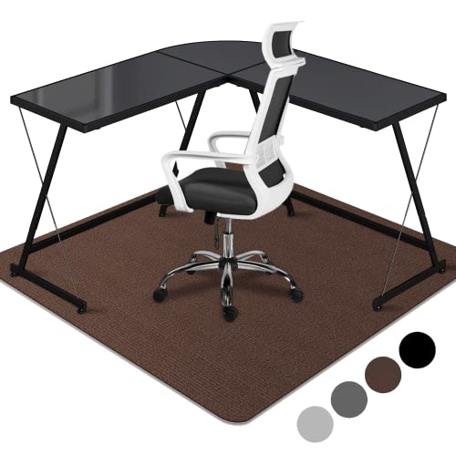 Aothia Groß Schreibtischstuhl Unterlage | 140x160cm Bürostuhlmatte/Unterlage für Stühle | Kratzfest Bodenmatte Stuhlunterlage | Bodenschutzmatte für Laminat, Parkett und Hartböden Kaffee von Aothia