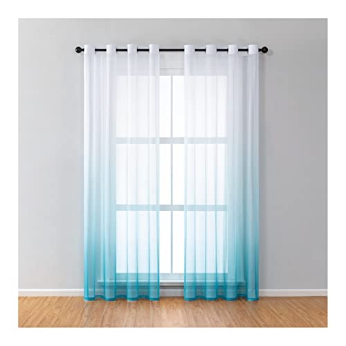 Aotiwe Curtains for Bedroom, Gardine Vorhang Farbverlauf Blau Polyester 2 Stücke 137X244cm von Aotiwe
