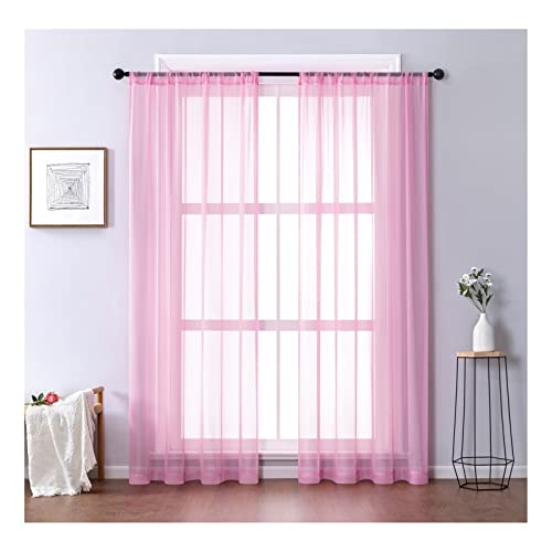 Aotiwe Vorhang Transparent Pink, Vorhang Boho 2er Set Vorhang Einfarbig Polyester 107X244cm von Aotiwe