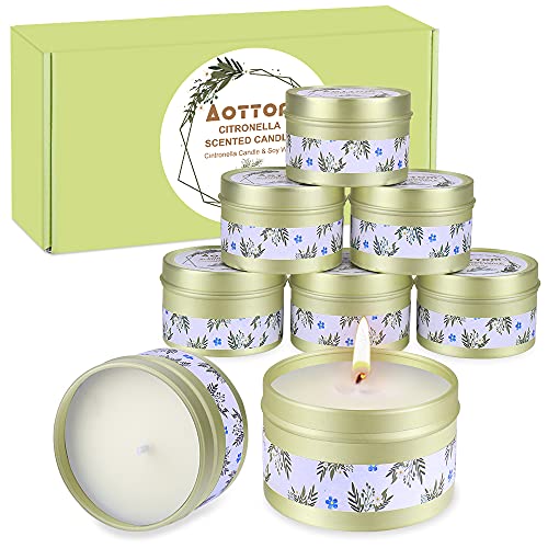 Citronella Kerzen draußen,Outdoor Kerzen Zitrone Garten Lemongrass Natürliches Sojawachs - bis 120-160 Stunden Brenndauer Duft Kerze Candle für Picknick,Camping,Terrasse von Aottom