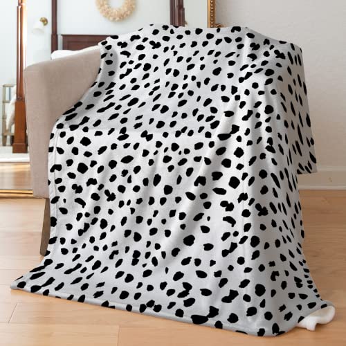 Aotximlat Fleece-Überwurfdecke für Doppelbett, Couch, Sofa, flauschige, weiche, gemütliche Decken und Überwürfe, warme, leichte Plüschdecke für Damen und Herren, 152,4 x 203,2 cm, Dalmatiner-Decken von Aotximlat