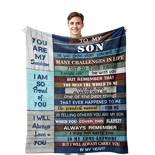 Aotximlat Geschenke für Sohn Decke – Sohn Geschenke von Mama – Bestes Geschenk für erwachsenen Sohn – Geburtstagsgeschenke für Sohn – lustige Geschenke für Sohn – Geschenke für erwachsenen Sohn – von Aotximlat
