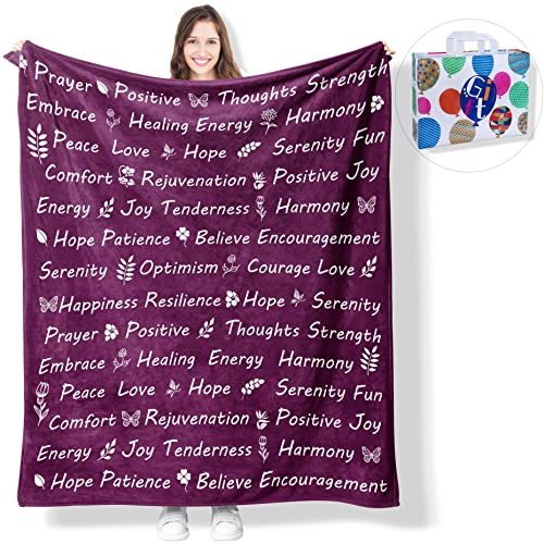 Heildecke, Gute Besserung, Geschenkdecke für Frauen, Männer, warme Umarmungen, inspirierendes Geschenk, Komfort, violette Geschenkdecke für Liebesunterstützung, Frauen, Freunde, 127 x 152,4 cm von Aotximlat