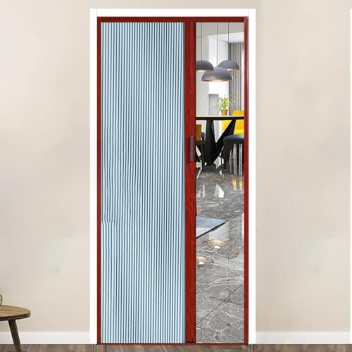 Ziehharmonika-Tür, Küchen-Falttüren, blaue Wabenplatte, anpassbares Akkordeon-Interieur für Schrank/Wohnmobil/Garage, Mehrfachfaltraum, passt in jede Öffnungsgröße von Aouoeeo