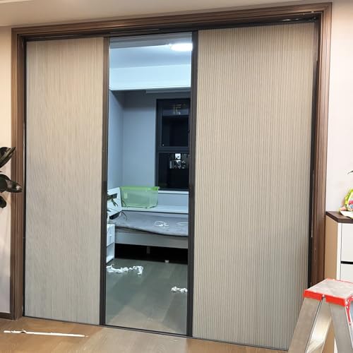 Ziehharmonika-Tür, Schlafzimmerschrank, Akkordeontüren, ohne Bohren, Innenverdunkelung, faltbar, mit Rahmen/mehrfach faltbare Schiebetür für Fenster, Wohnmobil, Terrasse, Duschraumteiler Ziehharmonika-Tür, Schlafzimmerschrank, Akkordeontüren, ohne Bohren, Innenverdunkelung, faltbar, mit Rahmen/mehrfach faltbare Schiebetür für Fenster, Wohnmobil, Terrasse, Duschraumteiler von Aouoeeo