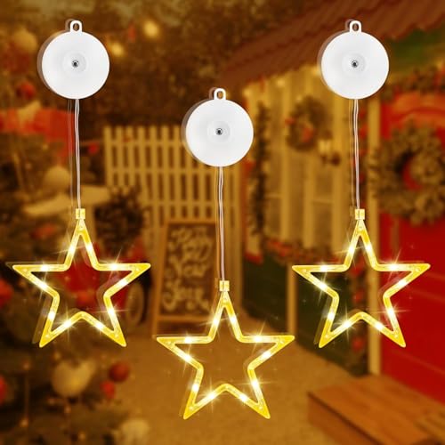 Aourow 3 Stück LED Sterne Weihnachtsbeleuchtung, Weihnachtsdeko Fenster Batteriebetriebene mit Doppelseitiges Klebeband,2 Modi Warmweiß Weihnachtsstern Innen für Weihnachten, Fest,Party,Hochzeit Aourow 3 Stück LED Sterne Weihnachtsbeleuchtung, Weihnachtsdeko Fenster Batteriebetriebene mit Doppelseitiges Klebeband,2 Modi Warmweiß Weihnachtsstern Innen für Weihnachten, Fest,Party,Hochzeit von Aourow