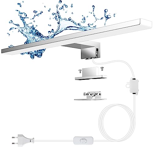 Aourow LED Spiegelleuchte Bad 5W,300mm 500lm Spiegelleuchte mit Schalter und Stecker,Neutralweißes 4000K Spiegellampe Badezimmer 230V Badlampe Spiegel für Spiegelschrank von Aourow