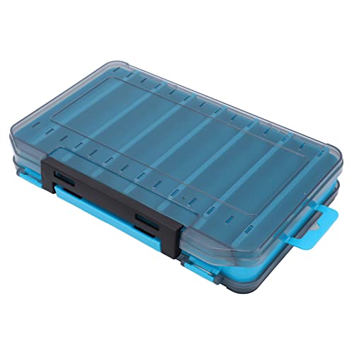 Aoutecen Angelköderbox, Fallschutz aus Kunststoffmaterial Anti-Verlust-Doppelseitige Köderbox Verschleißfest Schnelle Aufbewahrung mit Griff zum Angeln(Blau) von Aoutecen