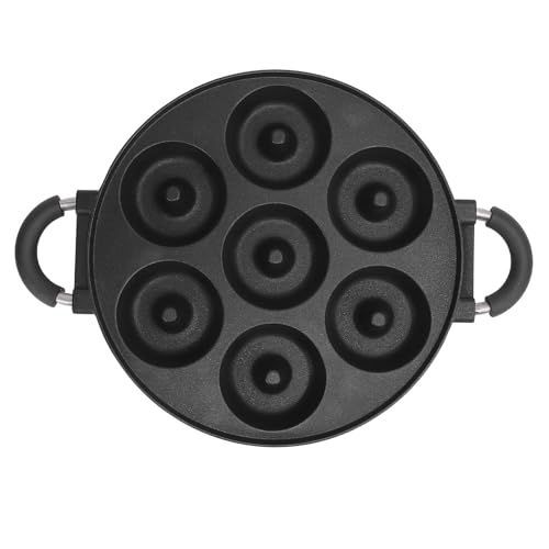 Donut Pan 7 Loch Nicht Stock Aluminium legierung Donut Grill Pfanne Komfortabler Griff zum Backen von Silber Donut Pan 7 Loch Nicht Stock Aluminium legierung Donut Grill Pfanne Komfortabler Griff zum Backen von Silber von Aoveew