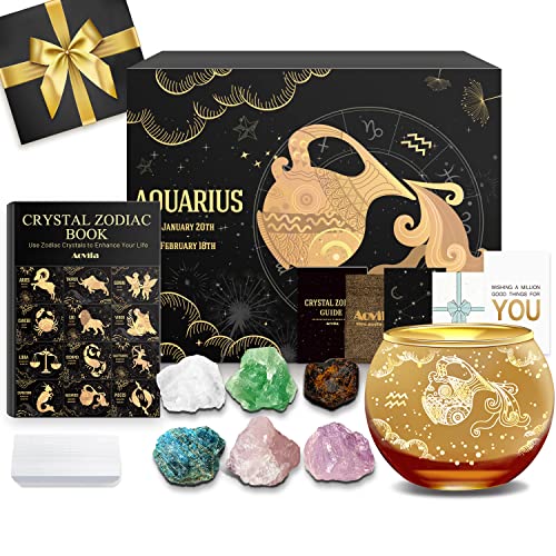 Aovila Wassermann Geschenke für Frauen Wassermann Teelichthalter Kerzenständer Kristalle Geburtssteine Geschenkbox Set Sternzeichen Astrologie Geschenke Geburtstagsgeschenke für Frauen Mama Freunde Aovila Wassermann Geschenke für Frauen Wassermann Teelichthalter Kerzenständer Kristalle Geburtssteine Geschenkbox Set Sternzeichen Astrologie Geschenke Geburtstagsgeschenke für Frauen Mama Freunde von Aovila