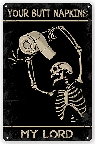 Lustiges Metall-Blechschild Retro-Skelett dekorieren Blechschilder Wandkunst ideal für Zuhause Waschraum Café Bar Restaurant Store Wanddekoration 20,3 x 30,5 cm von Aowotu