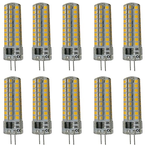 Aoxdi 10 Stück G4 Dimmbar LED Lampen Leuchtmittel 6W, Warmweiß, SMD 2835 LED Lampe Dimmbar G4, AC220-240V von Aoxdi