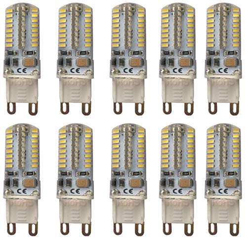 Aoxdi 10 Stück G9 LED Lampe Kaltweiß, LED Leuchtmittel 5W Entspricht 40W-50W Halogenlampe, G9 Glühbirne, Enegiesparende Kleine Birne, AC220-240V von Aoxdi