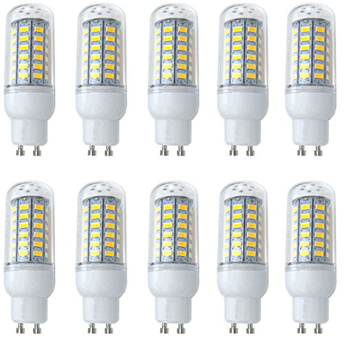 Aoxdi 10X GU10 8W LED Lampen, Warmweiß, 56 SMD 5730 LED Lampen Strahler Ersatz für Halogenlampen, 360°Strahlwinkel, GU10 LED Birnen 8W, AC220-240V von Aoxdi