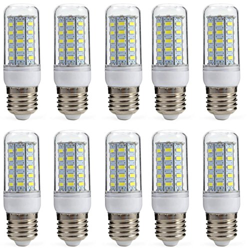 Aoxdi 10x E27 LED Lampe Leuchtmittel 7W, Kaltweiß, 48 SMD 5730 Energiesparlampe E27 LED Birne Glühbirne, AC220-240V von Aoxdi