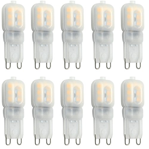 Aoxdi 10x G9 LED Dimmbar Leuchtmittel 2.5W, Warmweiß, 14 SMD 2835 Led glühbirnen G9 Sockel Led Birne Lampe, AC220-240V von Aoxdi