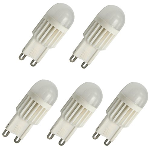 Aoxdi 5 Stück Dimmbar G9 LED Leuchtmittel 3W, Kaltweiß, G9 Energiesparlampe Dimmbar Keramik LED Strahler Birne, AC220-240V von Aoxdi