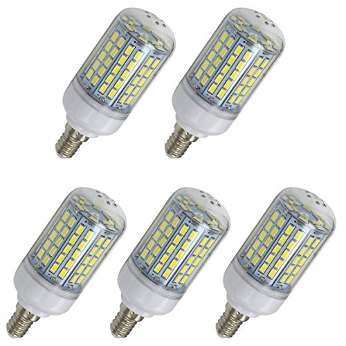 Aoxdi 5X E14 LED Birne Lampe 12W, Kaltweiß, 96 SMD 5730 LED Licht, E14 LED Leuchtmittel, AC220-240V von Aoxdi