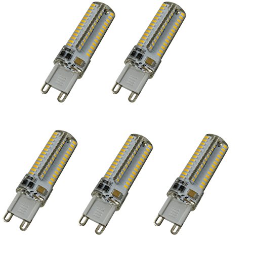 Aoxdi 5 Stück G9 LED Lampen Leuchtmittel 6W, Warmweiß, 104 SMD 3014 G9 LED Birnen, AC220-240V von Aoxdi