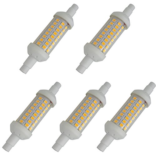 Aoxdi 5 Stück R7s LED Leuchtmittel Strahler 78mm 5 Watt, Warmweiß, 64 SMD 2835 LED Lampen Halogen Standleuchte 5W, AC220-240V von Aoxdi