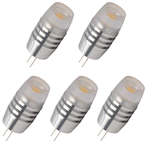 Aoxdi 5 Stück G4 LED Lampen 2W Birnen, Warmweiß, AC/DC 12V, G4 LED Leuchtmittel Kein Flackern Licht von Aoxdi