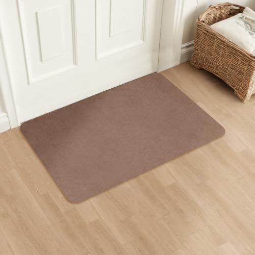 Aoxisicoo Schmutzfangmatte 40x60cm,Superdünn InnenFußmatte, Saugfähiges Rutschfester Teppich, strapazierfähige Türmatte,Für Eingangsbereich, Küche, Terrasse, Haustür,Braun von Aoxisicoo