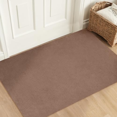 Aoxisicoo Schmutzfangmatte 80x120cm,Superdünn InnenFußmatte,Saugfähiges Rutschfester Teppich,strapazierfähige Türmatte,Für Eingangsbereich,Küche,Terrasse,Haustür,Braun von Aoxisicoo