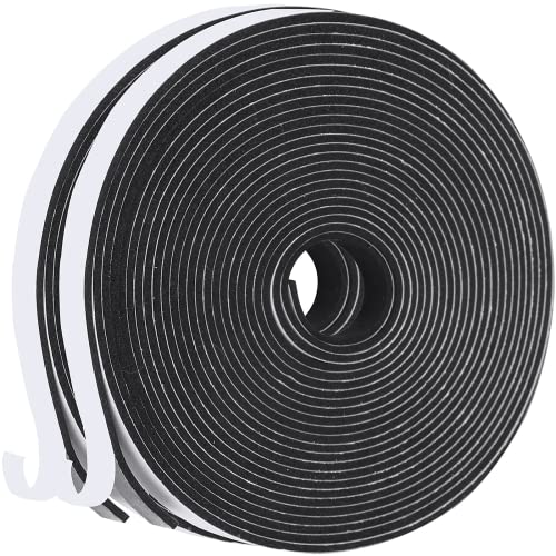 12M Dichtungsband Selbstklebend 6mm(B) x1.5mm(D) für Türen Fenster Schaumstoffband Türdichtung Fenster, Gummidichtung für Kollision Siegel Lärm Schalldämmung Schwarz(2 Rollen je 6M lang) von Aoyinfe