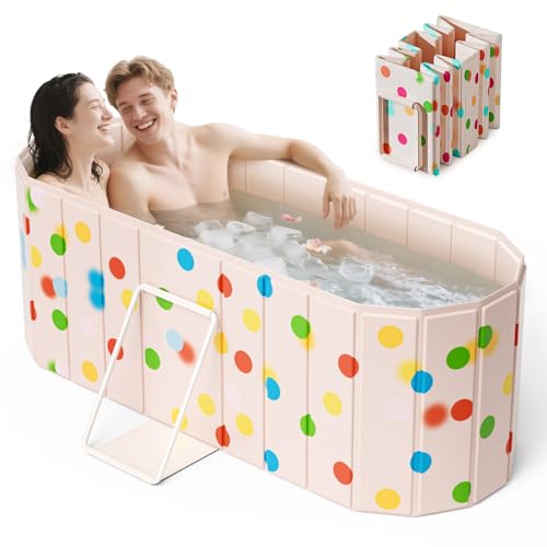 Aoykkii Tragbare Badewanne für Erwachsene 150 x 55 x 50 cm,badewanne faltbar erwachsene mit 2 Ablauflöchern,Familien Badewanne eisbad Ausgestattet mit 2 Seitenstützplatten von Aoykkii