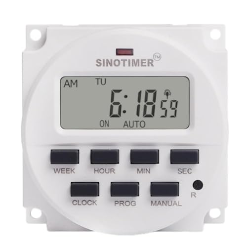 7 Tage Programmierbar Zeitschalter,Zeitregler,TM618SH 5V 12V 24V 110V 220V 1 Sekunde Intervall-Digital-LCD-Timer-Schalter Wöchentlich programmierbares Zeitrelais Mit Countdown (12V) von Aoyygg