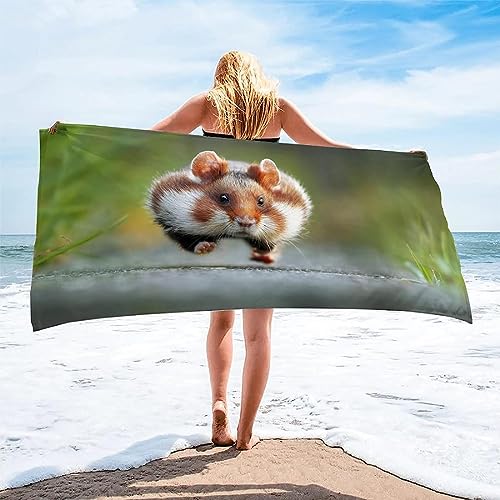 Aozhiswe Mikrofaser Strandtuch Maus Handtuch Groß 80x160 Strandhandtuch Tier Badetuch Schnell Trocknendes Sandfreies Weiches Strandlaken, Strandtücher, Badehandtuch von Aozhiswe