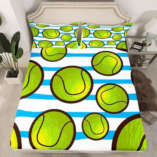 Spannbettlaken 90x200 Tennis 3D Spannbetttuch Sport Erwachsene Kinder Bettlaken Set Weiches Mikrofaser Spannbetttücher Tiefe Tasche 30 cm Mit 2 Kissenbezügen 80x80 cm 7541r Spannbettlaken 90x200 Tennis 3D Spannbetttuch Sport Erwachsene Kinder Bettlaken Set Weiches Mikrofaser Spannbetttücher Tiefe Tasche 30 cm Mit 2 Kissenbezügen 80x80 cm 7541r von Aozhiswe