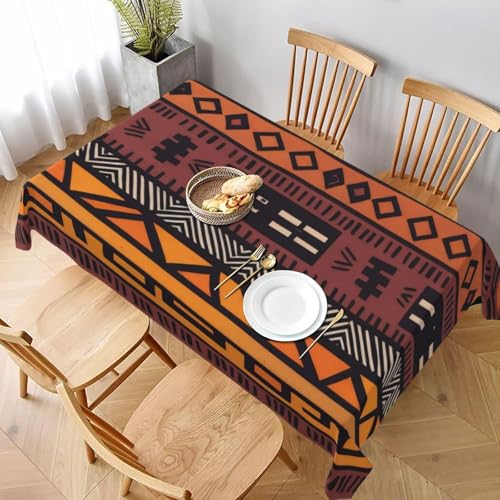 Tischdecke Abwaschbar Afrikanische Ethnizität Outdoor Rechteckig 100x140 cm 3D Tischdecken Retro-Geometrie, Tischtuch Ornamente Polyester Gartentischdecke 140x100 Tischwäsche Wetterfest a-6863 von Aozhiswe
