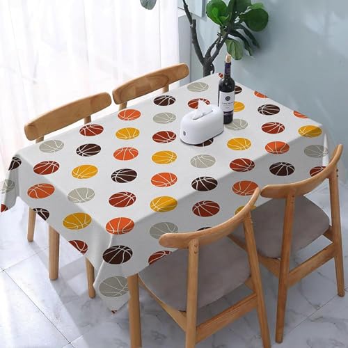 Tischdecke Abwaschbar Basketball Outdoor Rechteckig 100x140 cm 3D Tischdecken Bunte Muster, Tischtuch Ornamente Polyester Gartentischdecke 140x100 Tischwäsche Wetterfest a-7643 von Aozhiswe