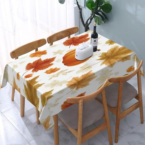 Tischdecke Abwaschbar Blatt und Blätter Outdoor Rechteckig 140x280 cm 3D Tischdecken Herbst, Tischtuch Ornamente Polyester Gartentischdecke 280x140 Tischwäsche Wetterfest a-7657 von Aozhiswe