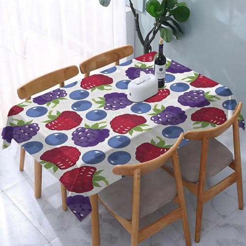 Tischdecke Abwaschbar Blaubeeren und Trauben Outdoor Rechteckig 140x240 cm 3D Tischdecken Obst, Tischtuch Ornamente Polyester Gartentischdecke 240x140 Tischwäsche Wetterfest a-7696 von Aozhiswe