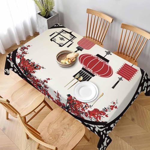 Tischdecke Abwaschbar Chinesisch Outdoor Quadratisch 100x100 cm 3D Tischdecken Rote Pflaumenblütenlaterne, Tischtuch Ornamente Polyester Gartentischdecke 100 x 100 Tischwäsche Wetterfest a-5172 Tischdecke Abwaschbar Chinesisch Outdoor Quadratisch 100x100 cm 3D Tischdecken Rote Pflaumenblütenlaterne, Tischtuch Ornamente Polyester Gartentischdecke 100 x 100 Tischwäsche Wetterfest a-5172 von Aozhiswe