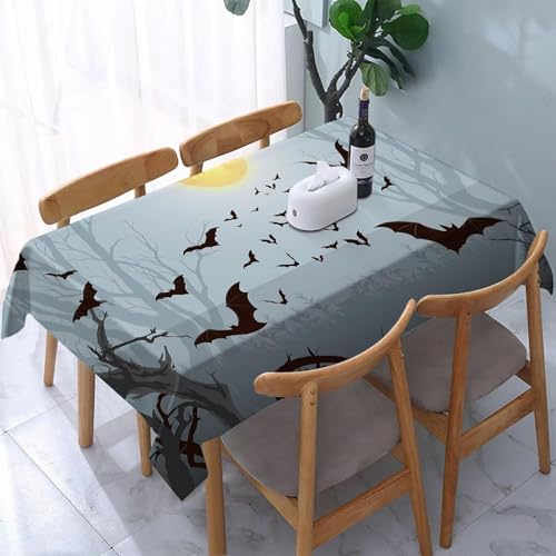 Tischdecke Abwaschbar Fledermaus Outdoor Rechteckig 140x350 cm 3D Tischdecken Halloween, Tischtuch Ornamente Polyester Gartentischdecke 350x140 Tischwäsche Wetterfest a-6899 von Aozhiswe