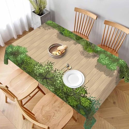 Tischdecke Abwaschbar Grüne Pflanzen Outdoor Quadratisch 140x140 cm 3D Tischdecken Vintage-Holzbrett, Tischtuch Ornamente Polyester Gartentischdecke 140 x 140 Tischwäsche Wetterfest a-5034 Tischdecke Abwaschbar Grüne Pflanzen Outdoor Quadratisch 140x140 cm 3D Tischdecken Vintage-Holzbrett, Tischtuch Ornamente Polyester Gartentischdecke 140 x 140 Tischwäsche Wetterfest a-5034 von Aozhiswe