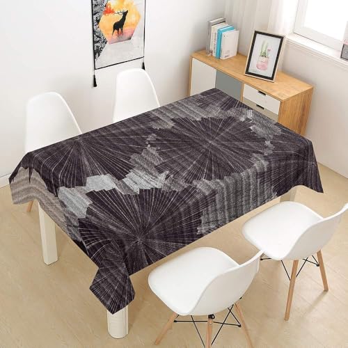 Tischdecke Abwaschbar Holzmaserung Outdoor Rechteckig 140x200 cm 3D Tischdecken Retro-Abstrakt, Tischtuch Ornamente Polyester Gartentischdecke 200x140 Tischwäsche Wetterfest a-6775 von Aozhiswe