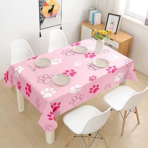 Tischdecke Abwaschbar Hundepfotenabdrücke Outdoor Rechteckig 100x140 cm 3D Tischdecken Niedliche Rosa Cartoons, Tischtuch Ornamente Gartentischdecke 140x100 Tischwäsche a-7233 Tischdecke Abwaschbar Hundepfotenabdrücke Outdoor Rechteckig 100x140 cm 3D Tischdecken Niedliche Rosa Cartoons, Tischtuch Ornamente Gartentischdecke 140x100 Tischwäsche a-7233 von Aozhiswe