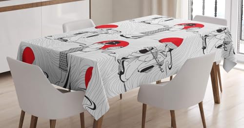Tischdecke Abwaschbar Japanischer Stil Outdoor Quadratisch 100x100 cm 3D Tischdecken Japanische Geisha, Tischtuch Ornamente Polyester Gartentischdecke 100 x 100 Tischwäsche Wetterfest a-7272 Tischdecke Abwaschbar Japanischer Stil Outdoor Quadratisch 100x100 cm 3D Tischdecken Japanische Geisha, Tischtuch Ornamente Polyester Gartentischdecke 100 x 100 Tischwäsche Wetterfest a-7272 von Aozhiswe