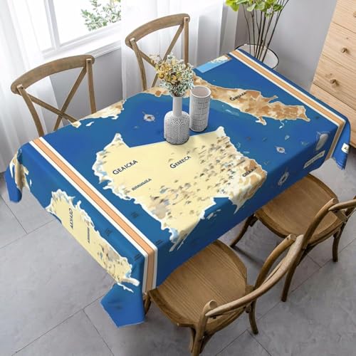 Tischdecke Abwaschbar Karte Von Australien Outdoor Rechteckig 140x280 cm 3D Tischdecken Blau, Tischtuch Ornamente Polyester Gartentischdecke 280x140 Tischwäsche Wetterfest a-7567 von Aozhiswe