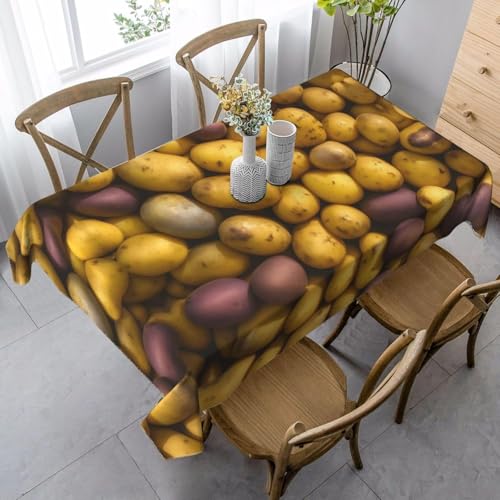 Tischdecke Abwaschbar Kartoffel Outdoor Quadratisch 140x140 cm 3D Tischdecken Gemüse, Tischtuch Ornamente Polyester Gartentischdecke 140 x 140 Tischwäsche Wetterfest a-7524 von Aozhiswe