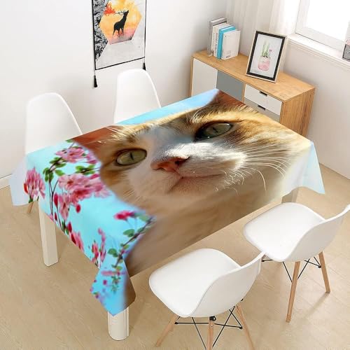 Tischdecke Abwaschbar Katze Outdoor Rechteckig 100x140 cm 3D Tischdecken Niedliche Haustiere, Tischtuch Ornamente Polyester Gartentischdecke 140x100 Tischwäsche Wetterfest a-7283 Tischdecke Abwaschbar Katze Outdoor Rechteckig 100x140 cm 3D Tischdecken Niedliche Haustiere, Tischtuch Ornamente Polyester Gartentischdecke 140x100 Tischwäsche Wetterfest a-7283 von Aozhiswe