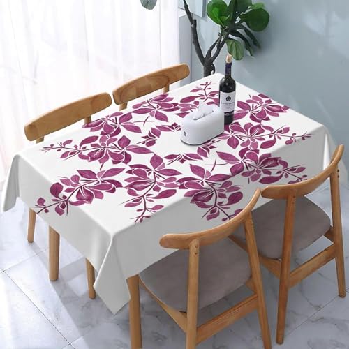 Tischdecke Abwaschbar Lila Blumen Outdoor Rechteckig 140x280 cm 3D Tischdecken Pflanzen, Tischtuch Ornamente Polyester Gartentischdecke 280x140 Tischwäsche Wetterfest a-7827 von Aozhiswe