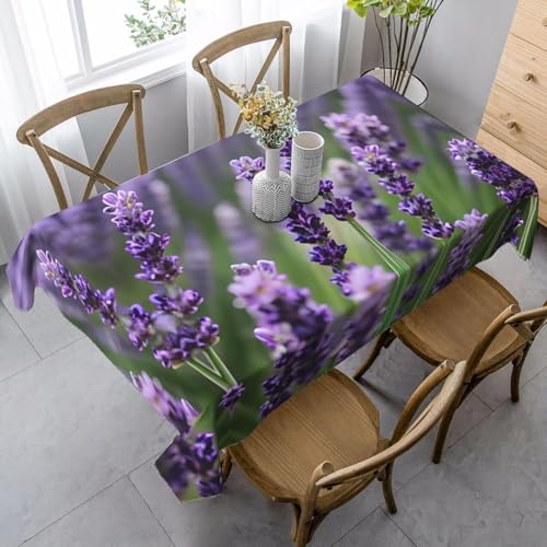 Tischdecke Abwaschbar Lila Lavendel Outdoor Rechteckig 140x200 cm 3D Tischdecken Blumen Garten Pflanzen, Tischtuch Ornamente Polyester Gartentischdecke 200x140 Tischwäsche Wetterfest a-1295 Tischdecke Abwaschbar Lila Lavendel Outdoor Rechteckig 140x200 cm 3D Tischdecken Blumen Garten Pflanzen, Tischtuch Ornamente Polyester Gartentischdecke 200x140 Tischwäsche Wetterfest a-1295 von Aozhiswe