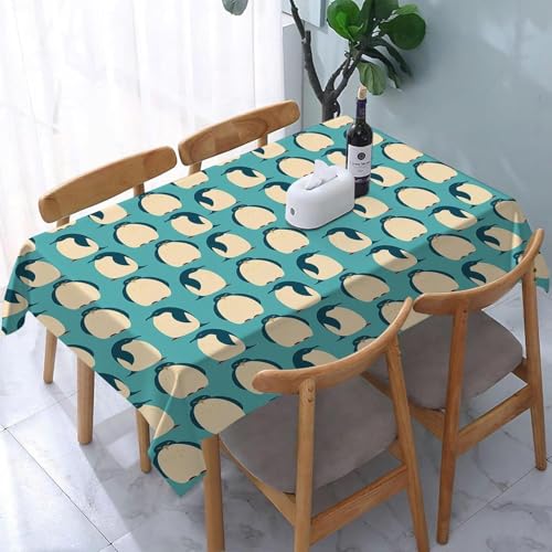 Tischdecke Abwaschbar Pinguin Outdoor Rechteckig 140x200 cm 3D Tischdecken Niedliche Cartoon-Tiere, Tischtuch Ornamente Polyester Gartentischdecke 200x140 Tischwäsche Wetterfest a-6845 von Aozhiswe