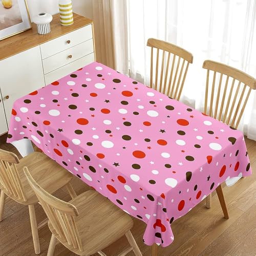 Tischdecke Abwaschbar Punkte Outdoor Rechteckig 140x300 cm 3D Tischdecken Niedliche Kreise, Tischtuch Ornamente Polyester Gartentischdecke 300x140 Tischwäsche Wetterfest a-7538 von Aozhiswe